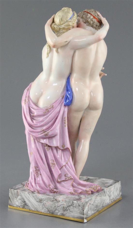 A Meissen group of Cupid and Psyche, late 19th century, height 26.5cm